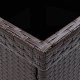 Garden Dining Table Brown Poly Rattan - Top-Down View