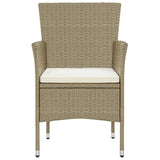 Garden Dining Chairs 2 pcs Poly Rattan Beige - Side View