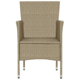 Garden Dining Chairs 2 pcs Poly Rattan Beige