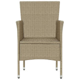 Garden Dining Chairs 2 pcs Poly Rattan Beige - Close-Up Angle