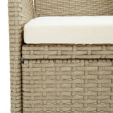 Garden Dining Chairs 2 pcs Poly Rattan Beige - Low Angle