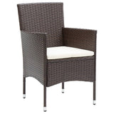 Garden Dining Chairs 2 pcs Poly Rattan Brown - Front View