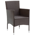 Garden Dining Chairs 2 pcs Poly Rattan Brown