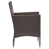 Garden Dining Chairs 2 pcs Poly Rattan Brown - 45-Degree Angle
