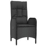 Outdoor Chairs 2 pcs Poly Rattan Black - Side View