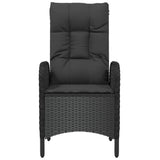 Outdoor Chairs 2 pcs Poly Rattan Black - 45-Degree Angle