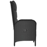 Outdoor Chairs 2 pcs Poly Rattan Black - Rear View