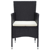 Garden Dining Chairs 4 pcs Poly Rattan Black