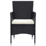 Garden Dining Chairs 4 pcs Poly Rattan Black