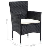 Garden Dining Chairs 4 pcs Poly Rattan Black - Low Angle
