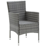 Garden Dining Chairs 4 pcs Poly Rattan Grey - Side View