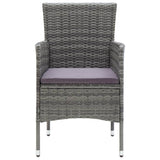 Garden Dining Chairs 4 pcs Poly Rattan Grey - Top-Down View