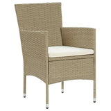 Garden Dining Chairs 4 pcs Poly Rattan Beige - Front View