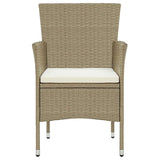 Garden Dining Chairs 4 pcs Poly Rattan Beige - Side View
