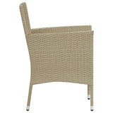 Garden Dining Chairs 4 pcs Poly Rattan Beige - Top-Down View