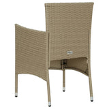 Garden Dining Chairs 4 pcs Poly Rattan Beige - 45-Degree Angle
