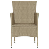 Garden Dining Chairs 4 pcs Poly Rattan Beige - Close-Up Angle