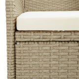 Garden Dining Chairs 4 pcs Poly Rattan Beige - Low Angle