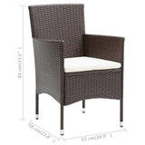 Garden Dining Chairs 4 pcs Poly Rattan Brown - Close-Up Angle
