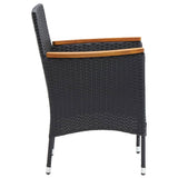 Garden Dining Chairs 4 pcs Poly Rattan Black - 45-Degree Angle