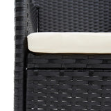 Garden Dining Chairs 4 pcs Poly Rattan Black - Close-Up Angle