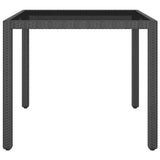 Garden Table Black 90x90x75 cm Poly Rattan