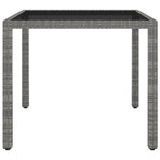 Garden Table Grey 90x90x75 cm Poly Rattan