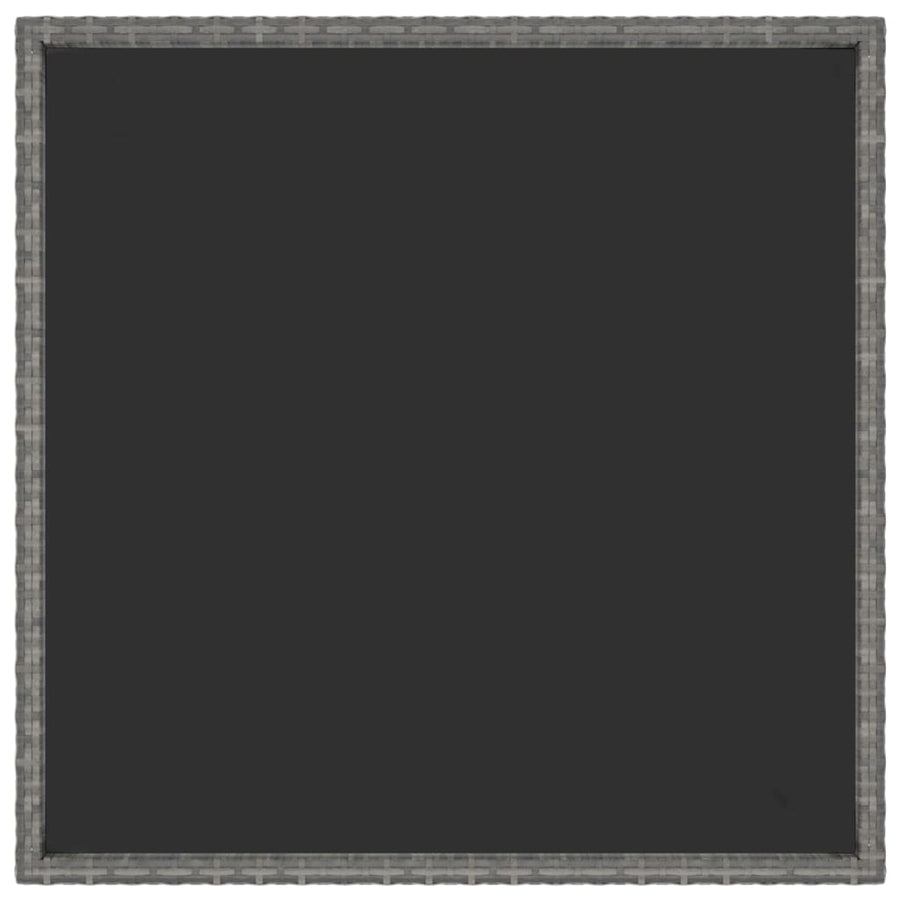 Garden Table Grey 90x90x75 cm Poly Rattan