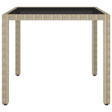 Garden Table Beige 90x90x75 cm Poly Rattan
