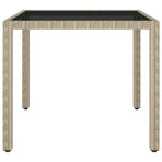 Garden Table Beige 90x90x75 cm Poly Rattan