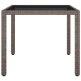 Garden Table Brown 90x90x75 cm Poly Rattan