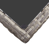 Garden Table Grey 190x90x75 cm Poly Rattan - Top-Down View