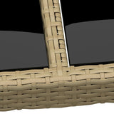 Garden Table 190x90x75 cm Tempered Glass and Poly Rattan Beige - Top-Down View