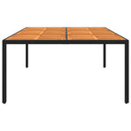 Garden Table 200x150x75 cm Acacia Wood and Poly Rattan Black