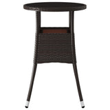 Garden Table ?0x75 cm Tempered Glass and Poly Rattan Brown
