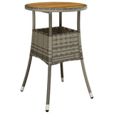 Garden Table ?0x75 cm Acacia Wood and Poly Rattan Grey