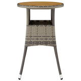 Garden Table ?0x75 cm Acacia Wood and Poly Rattan Grey