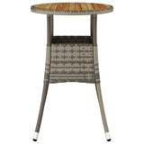 Garden Table ?0x75 cm Acacia Wood and Poly Rattan Grey