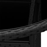 Garden Table ?0x75 cm Tempered Glass and Poly Rattan Black