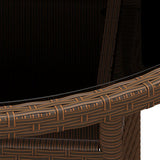 Garden Table ?0x75 cm Tempered Glass and Poly Rattan Brown