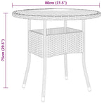 Garden Table ?0x75 cm Acacia Wood and Poly Rattan Black