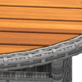 Garden Table ?0x75 cm Acacia Wood and Poly Rattan Grey