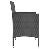 4 Piece Garden Chair and Stool Set Poly Rattan Black - 45-Degree Angle
