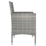 4 Piece Garden Chair and Stool Set Poly Rattan Grey