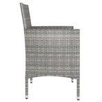 4 Piece Garden Chair and Stool Set Poly Rattan Grey