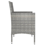 4 Piece Garden Chair and Stool Set Poly Rattan Grey - 45-Degree Angle