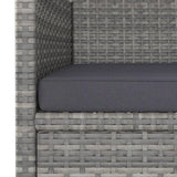 4 Piece Garden Chair and Stool Set Poly Rattan Grey - Extra Image