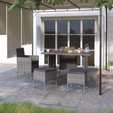4 Piece Garden Chair and Stool Set Poly Rattan Grey