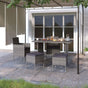 4 Piece Garden Chair and Stool Set Poly Rattan Grey
