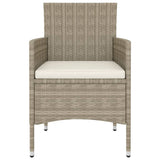 4 Piece Garden Chair and Stool Set Poly Rattan Beige